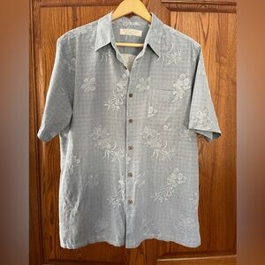 Island Republic 100% Silk Short Sleeved Shirt Men's Size XL